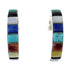Southwestern Sterling Silver Multicolor Post Hoop Earrings QX72464